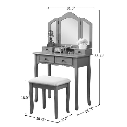 Sanlo Make up Vanity Table and Stool Set
