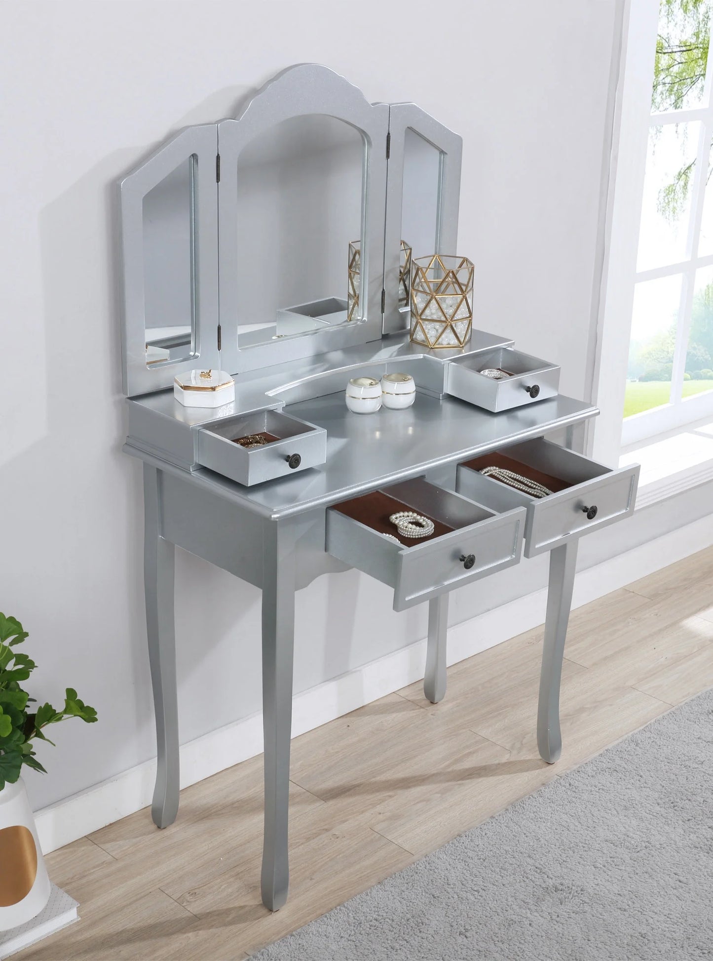 Sanlo Make up Vanity Table and Stool Set